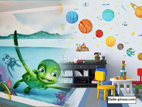 نقاشی دیواری اتاق کودکان سبب ایجاد شور و نشاط در آنها خواهد شد.