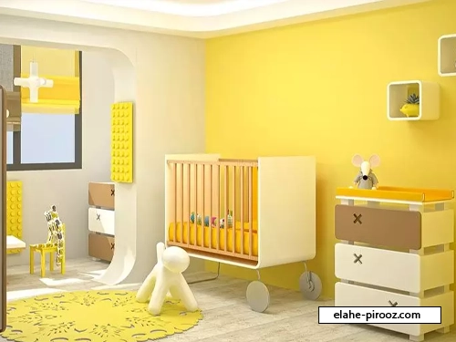 نقاشی اتاق کودک با رنگ زرد