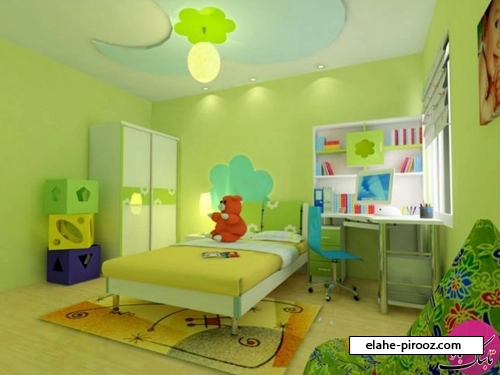 نقاشی اتاق کودک با رنگ سبز