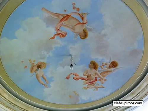 نقاشی سقفی در تهران نقاشی فرشته در حال پرواز